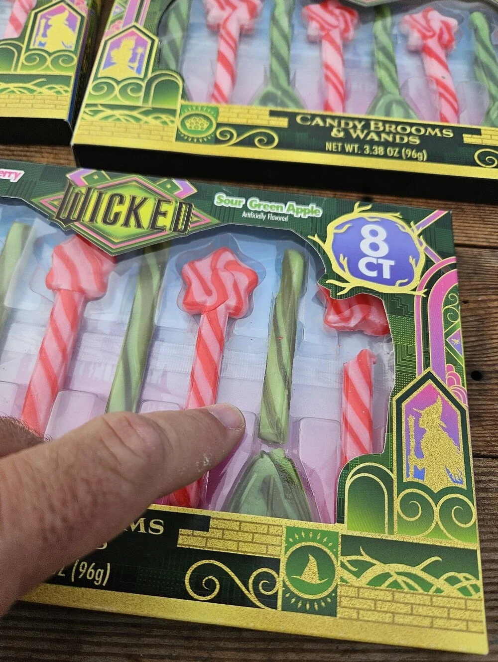 WICKED MOVIE Candy Brooms & Wands 3-Pack Elphaba Glinda Theme Party Favors 24ct